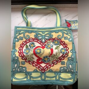 NWT Brighton “A Winter’s Love” Canvas Tote Bag